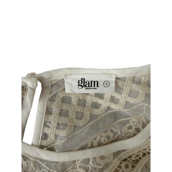 Glam Lace Blouse Size Small - Boho Cottagecore - Picture 4 of 4